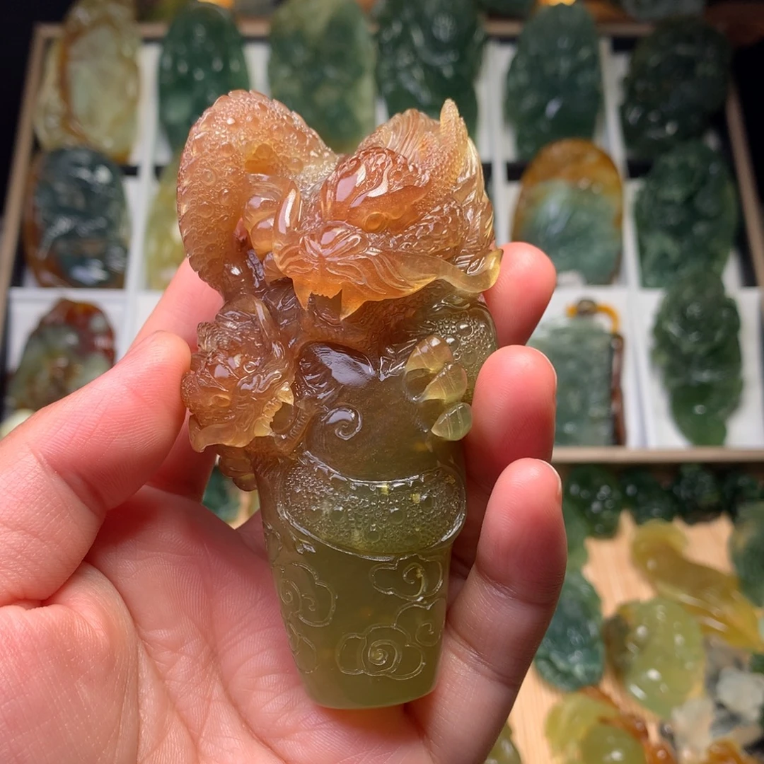 岫玉未镶嵌岫玉手把件龙