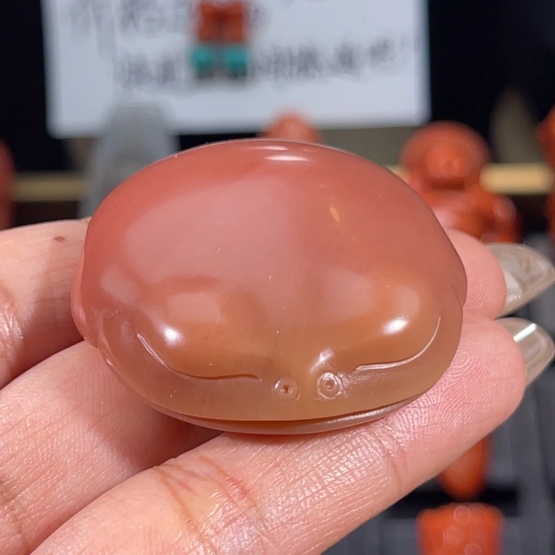 玛瑙/玉髓未镶嵌盐源蛙饼37.8*11.2mm