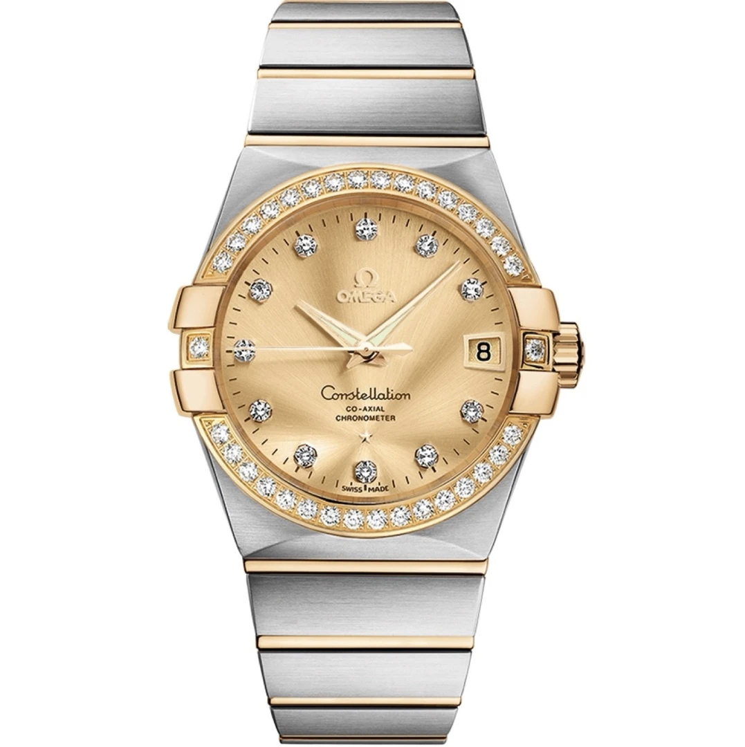 99新 Omega/欧米茄 星座系列/男表/38mm/金盘/内外钻/机械