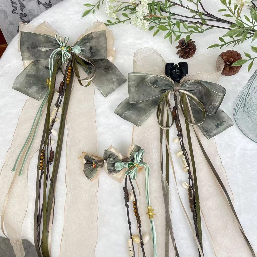 【梵月】国风发夹多层次蝴蝶结发饰头饰气质清冷风弹簧夹