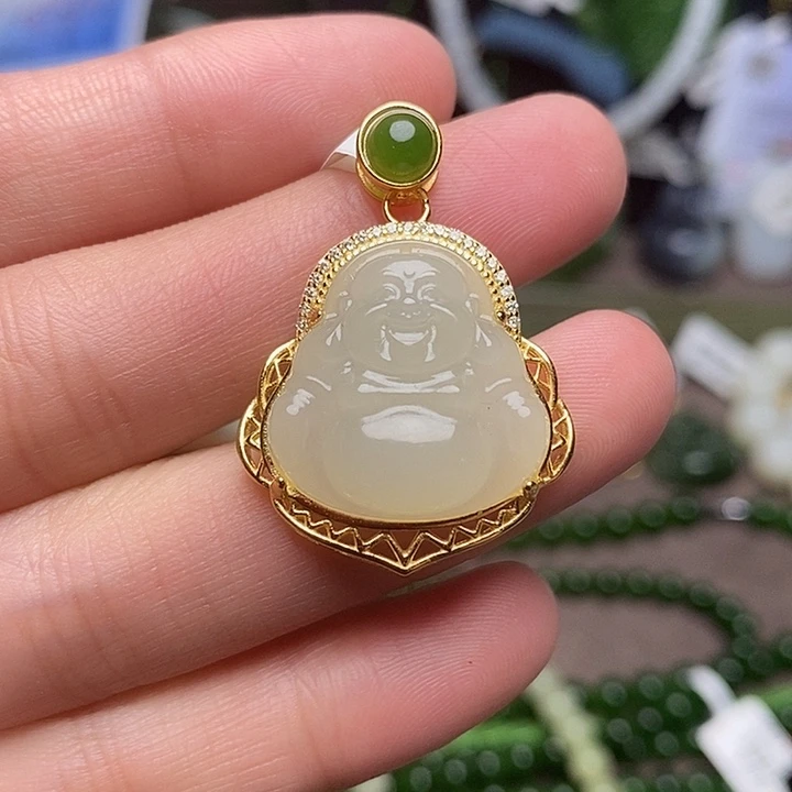 和田玉银S925镶嵌颈饰