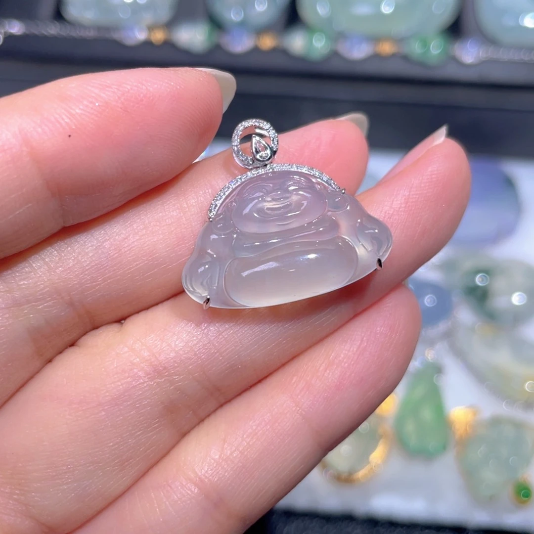 颈饰18K金镶嵌翡翠翡翠