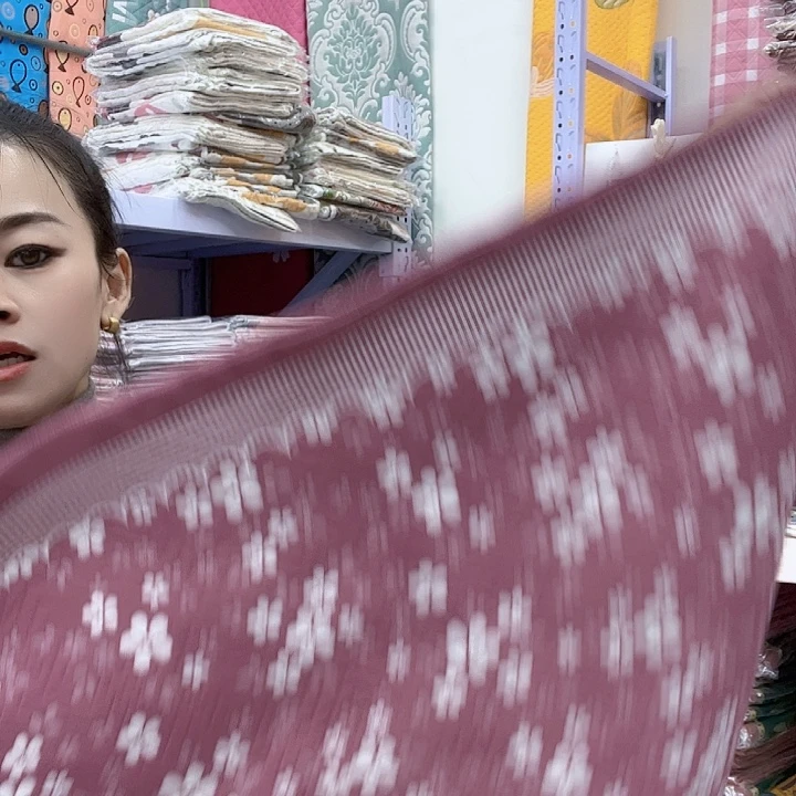 棉豆沙色雪花纯棉