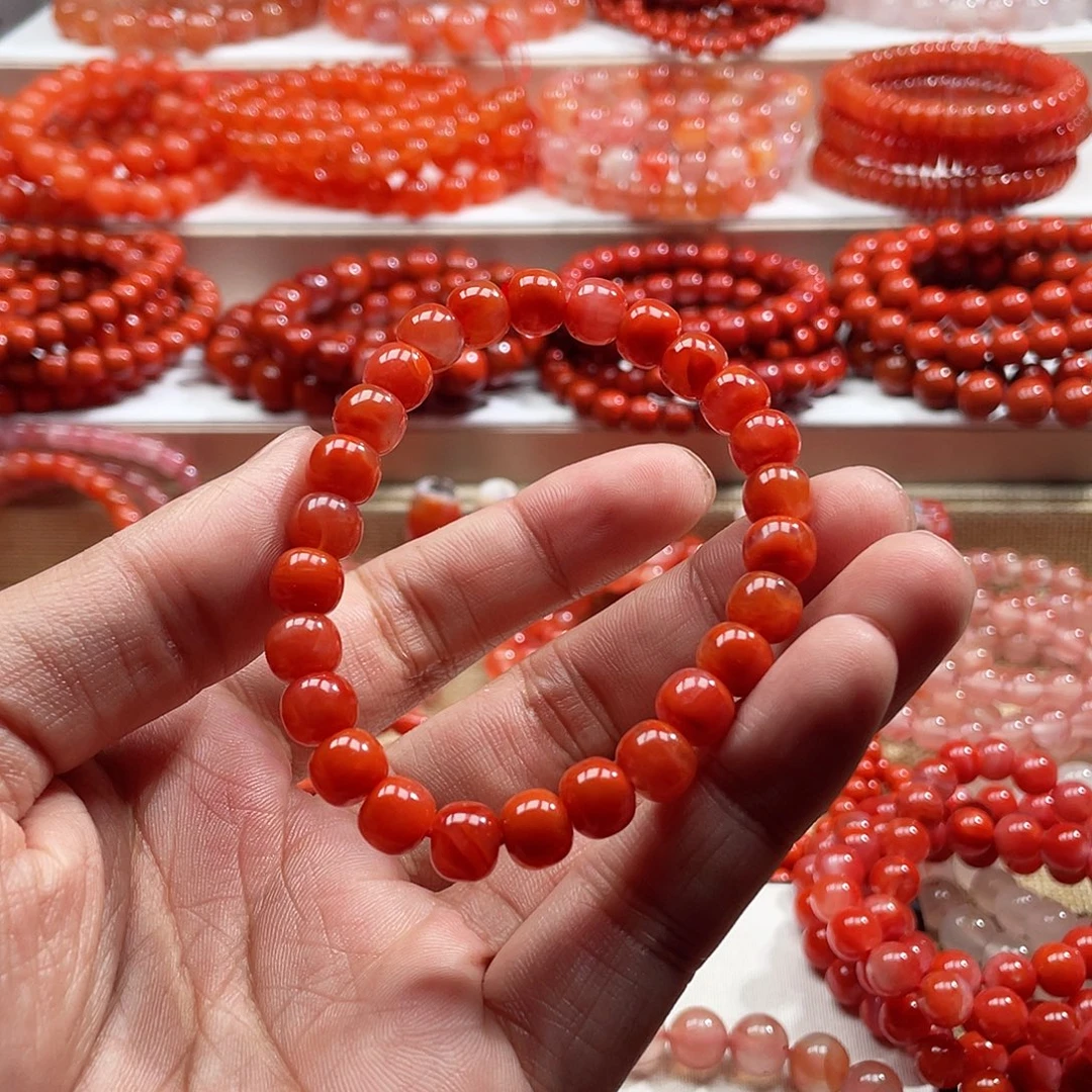 南红玛瑙未镶嵌手链
