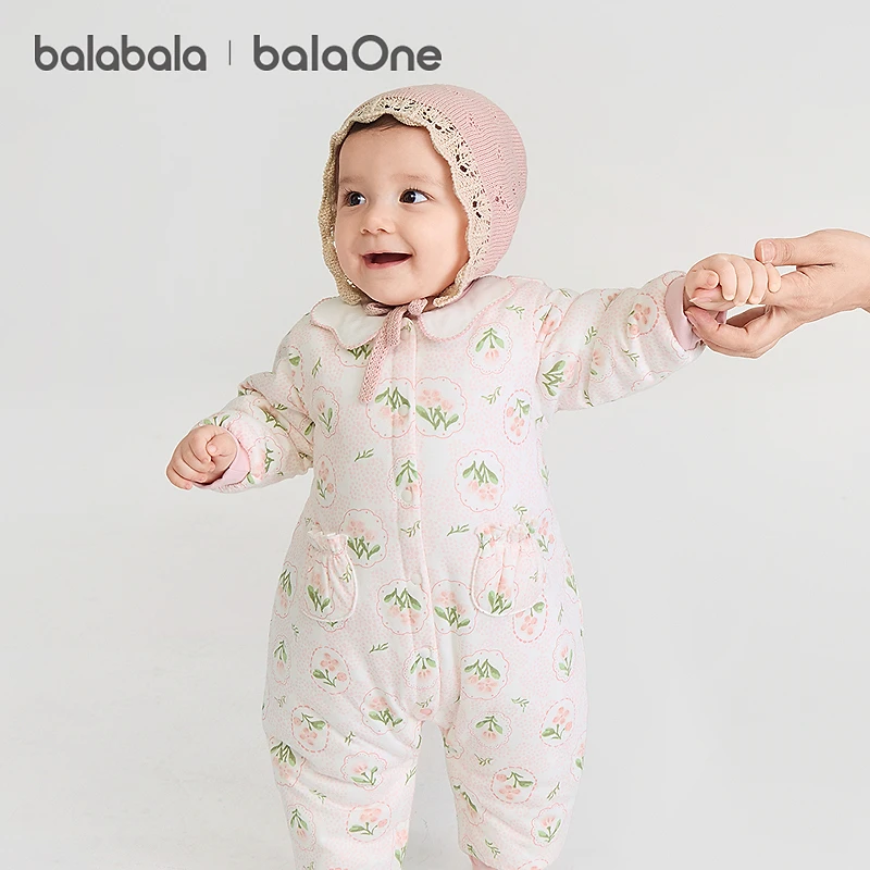 【balaOne】巴拉巴拉婴儿连体衣宝宝哈衣爬服2025新款加厚保暖精致