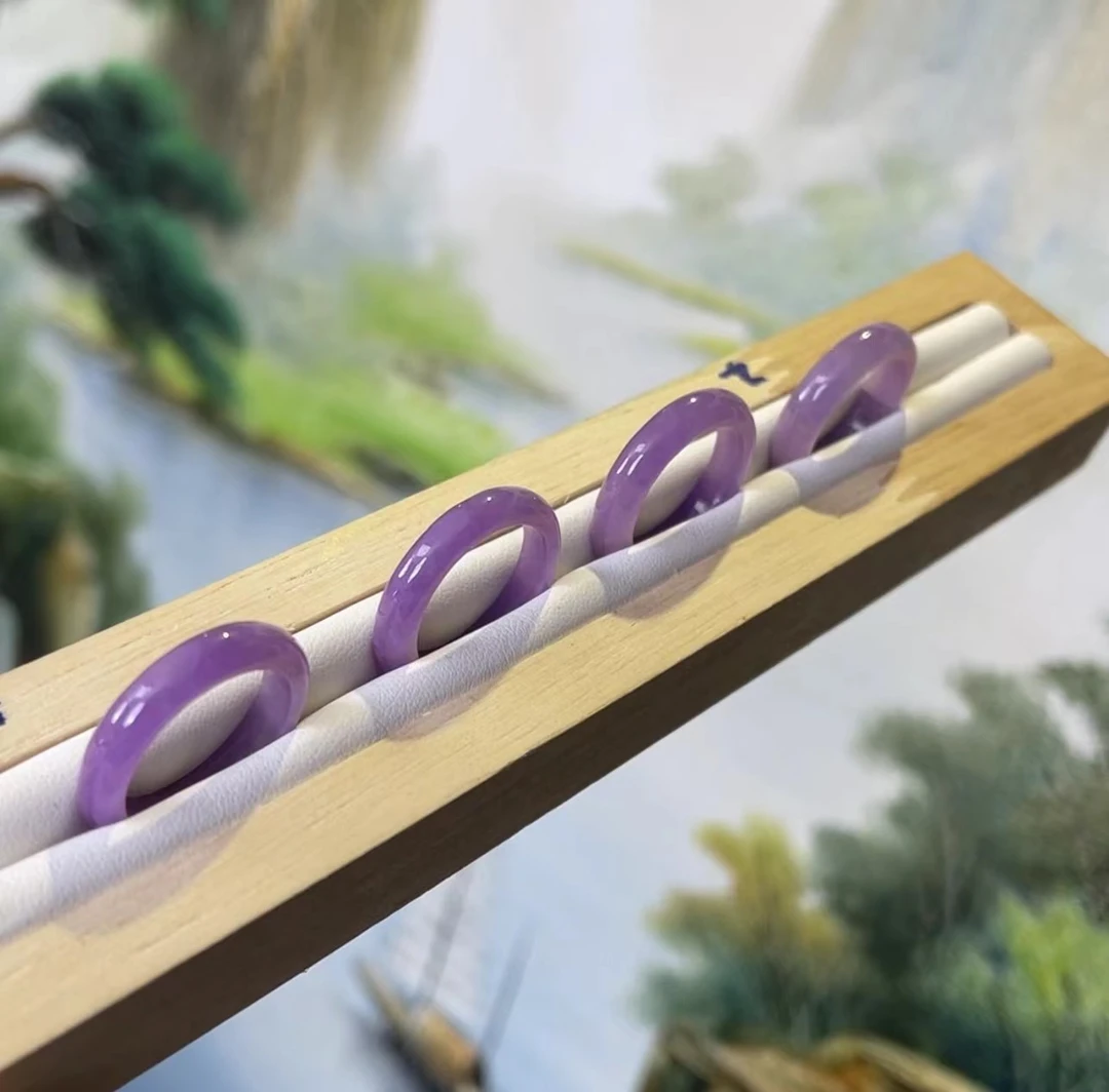 紫翡戒圈 翡翠 戒圈