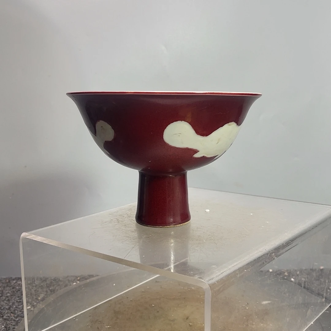 陶祭红甜白鱼高足碗