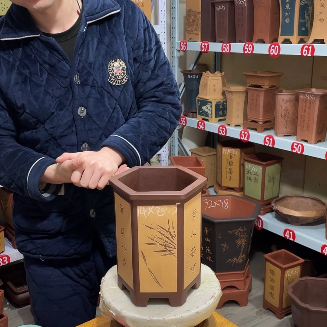 紫砂天心紫砂手工花盆