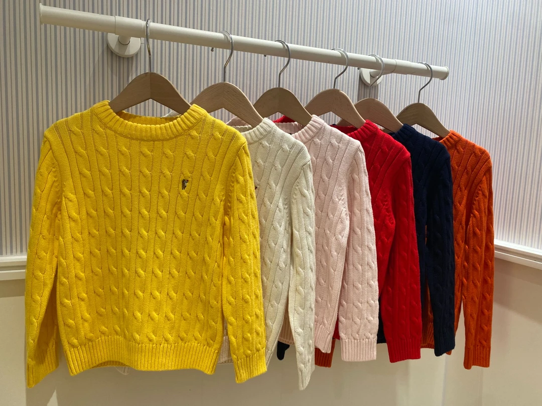 POLOWALK（005）秋季新品儿童经典绞花针织纯棉百搭秋冬毛衣ins