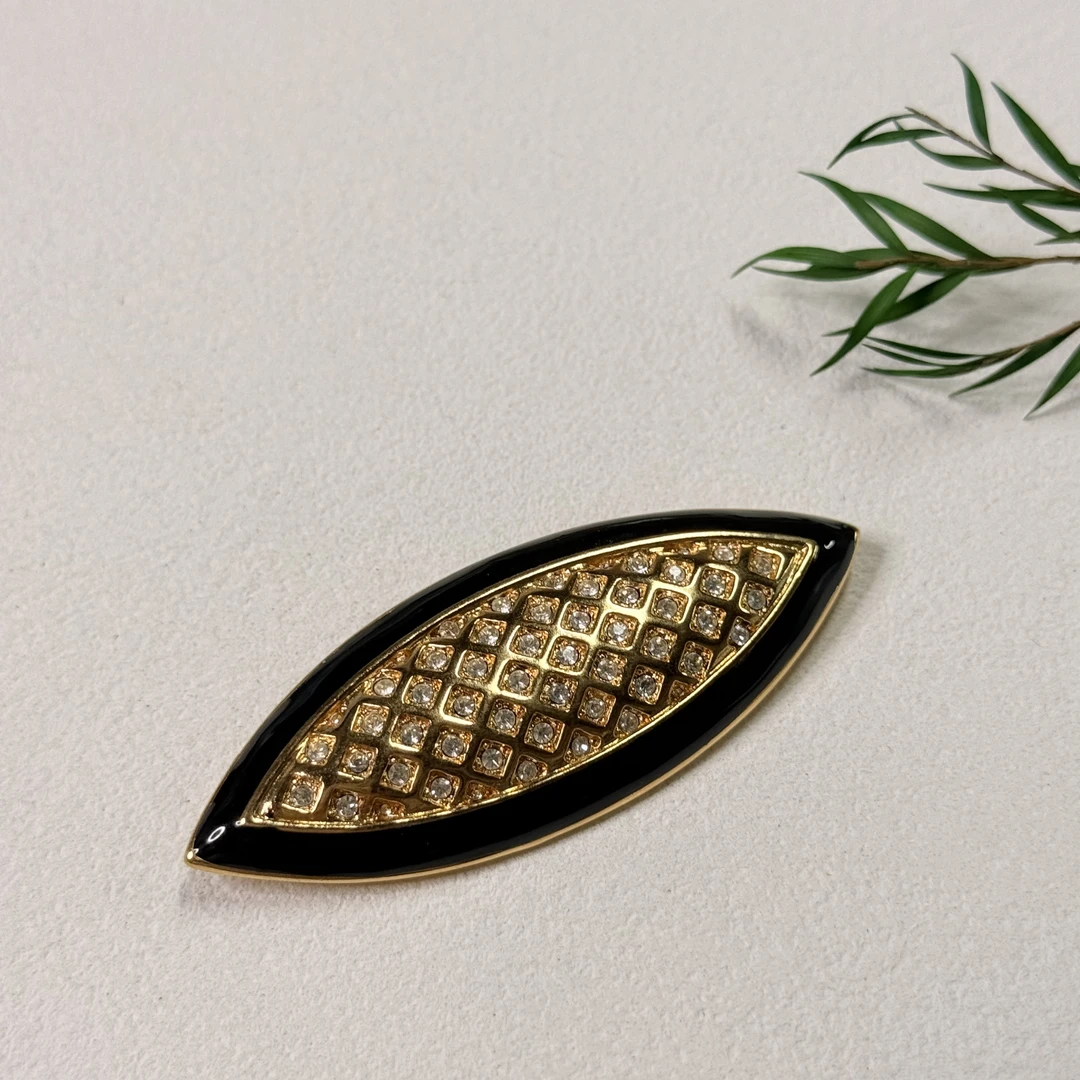 铜合金合成锆石胸针 【六六中古】孤品复古胸针ad5238