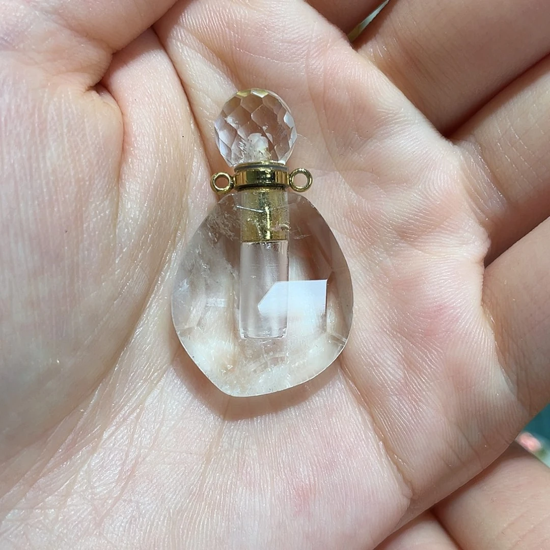水晶车挂未镶嵌水晶精油瓶挂件