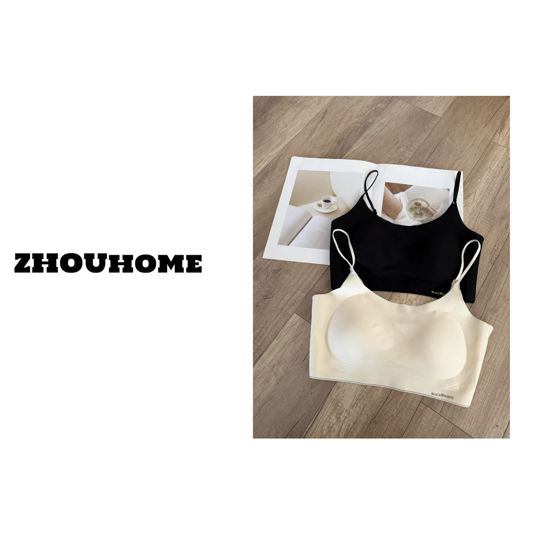【周周服饰】无痕固定杯聚拢美背吊带内衣裹胸防走光