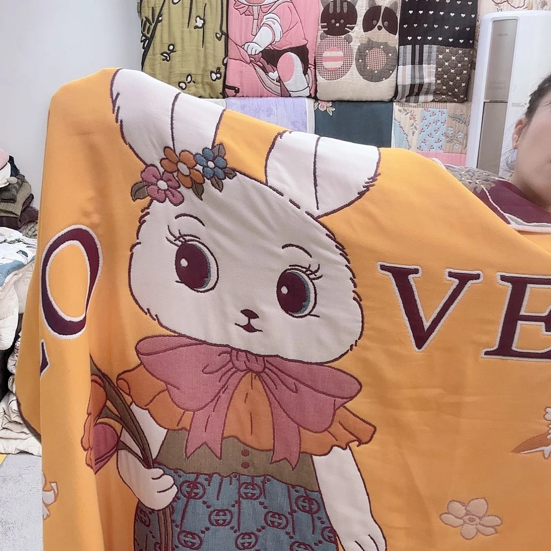 棉孤品春秋被黄小兔150/200