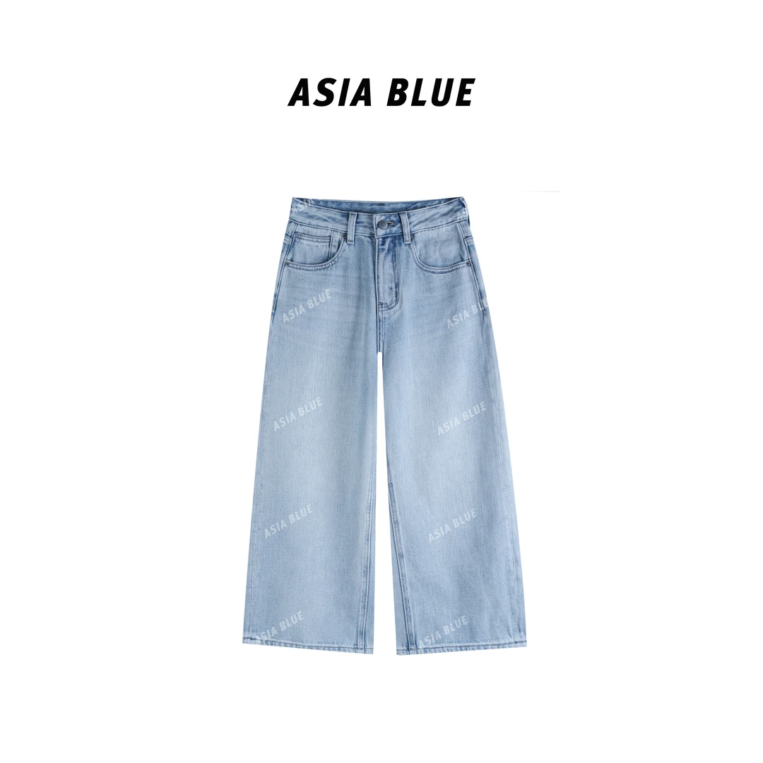 【ASIA BLUE】夏季无弹百搭八分裤直筒牛仔裤AB5531