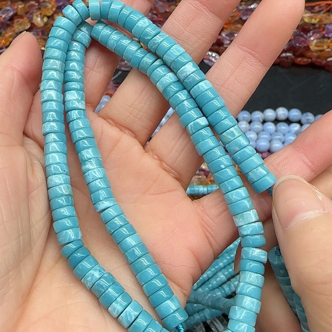 玛瑙/玉髓珠宝半成品合金海纹石6mm剁珠一条