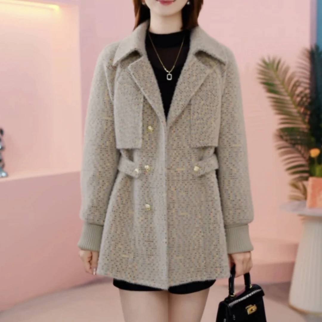 【外套】25185冬季洋气时尚气质新款女装百搭洋气质显瘦斗篷外套