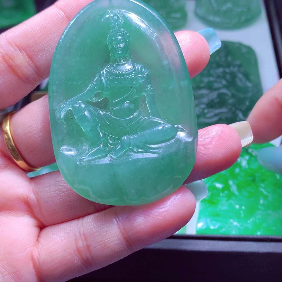 定制翡翠未镶嵌天然缅甸翡翠A货毛货挂件