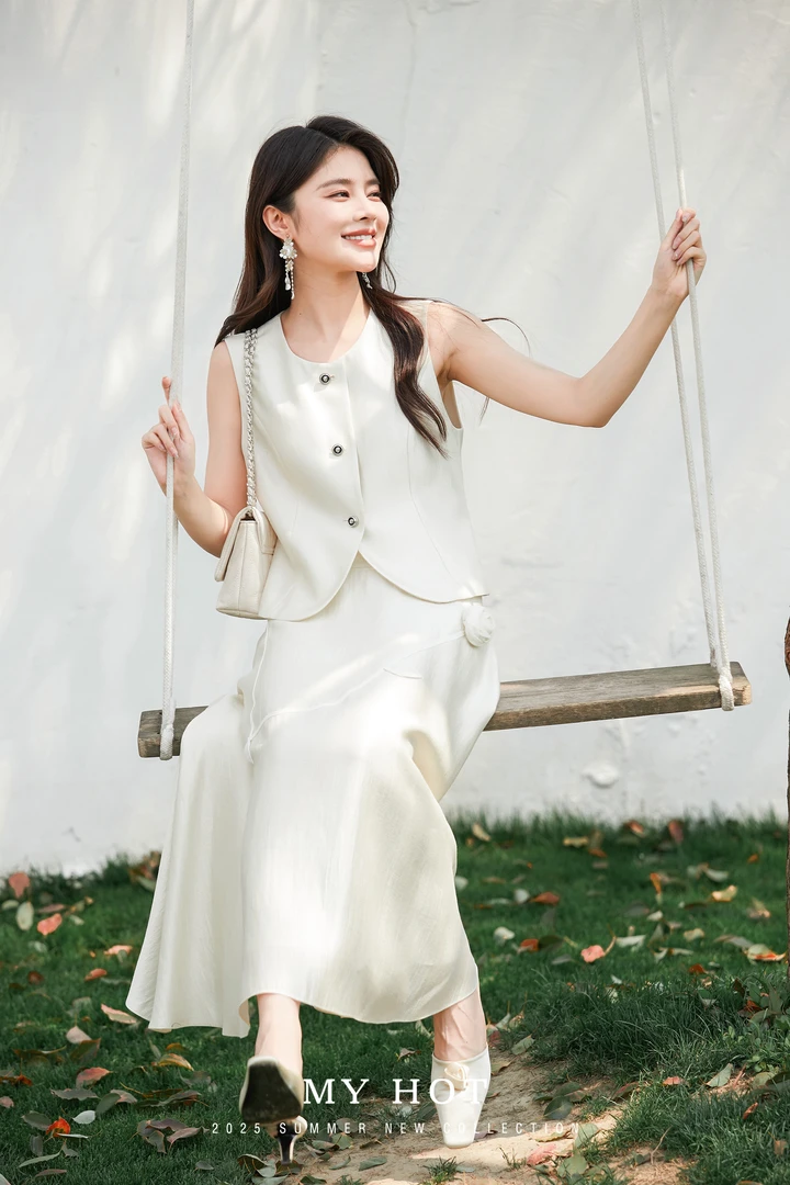 崋家曼夏季新款高级感无袖马甲