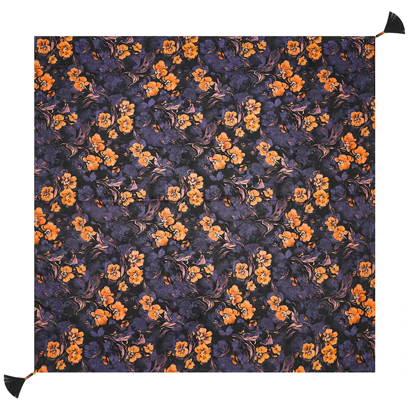 绞罗【南越花莲】106*106香云纱老料桑蚕丝披肩丝巾大方巾女士时尚