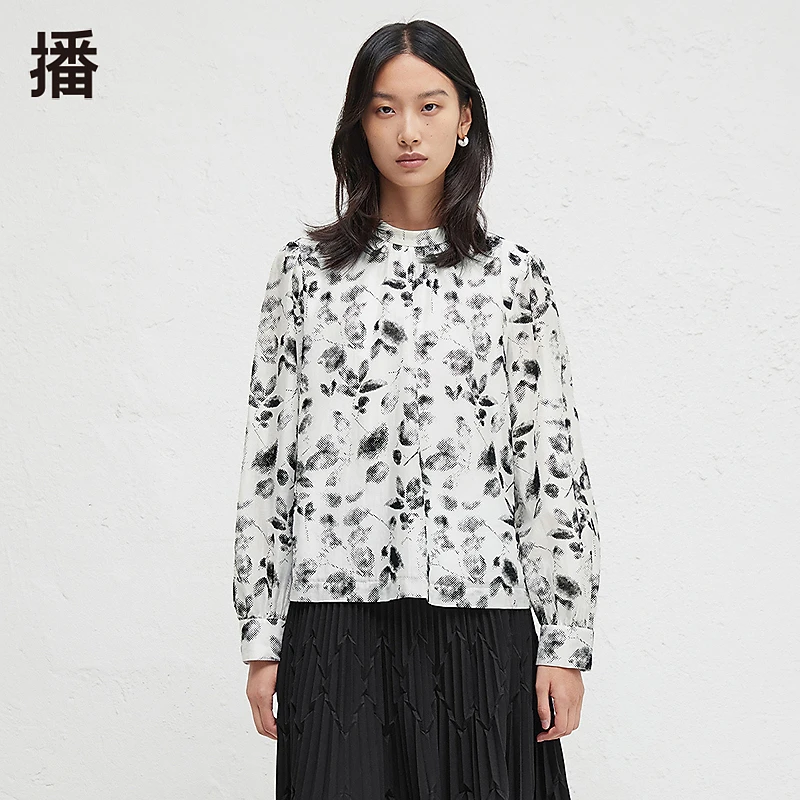 【直播专属】播秋季时尚印花简约立领花式上衣BDR3HD1724