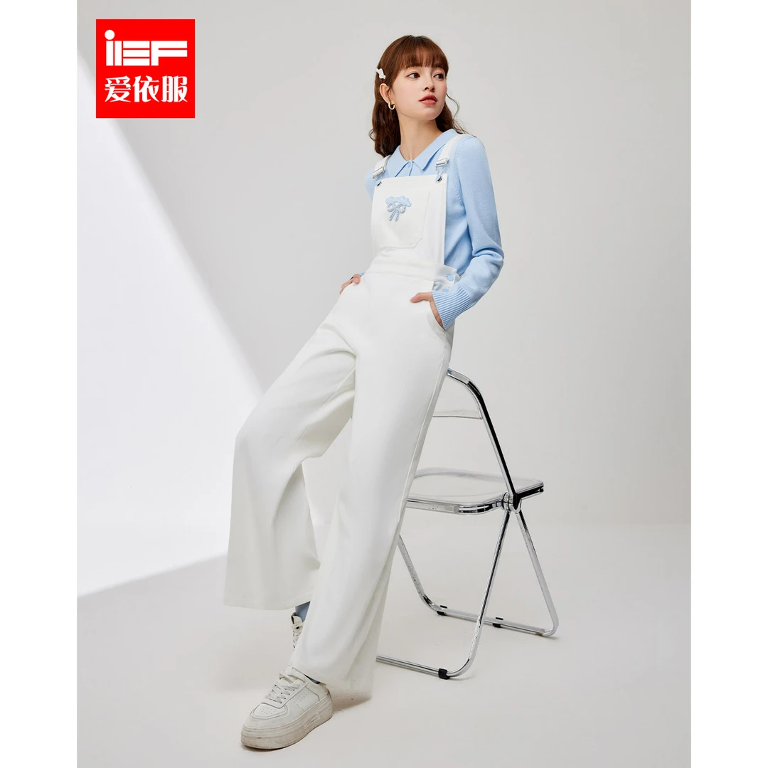 IEF/爱依服2025春季新款时尚学院风减龄可爱休闲百搭背带裤套装
