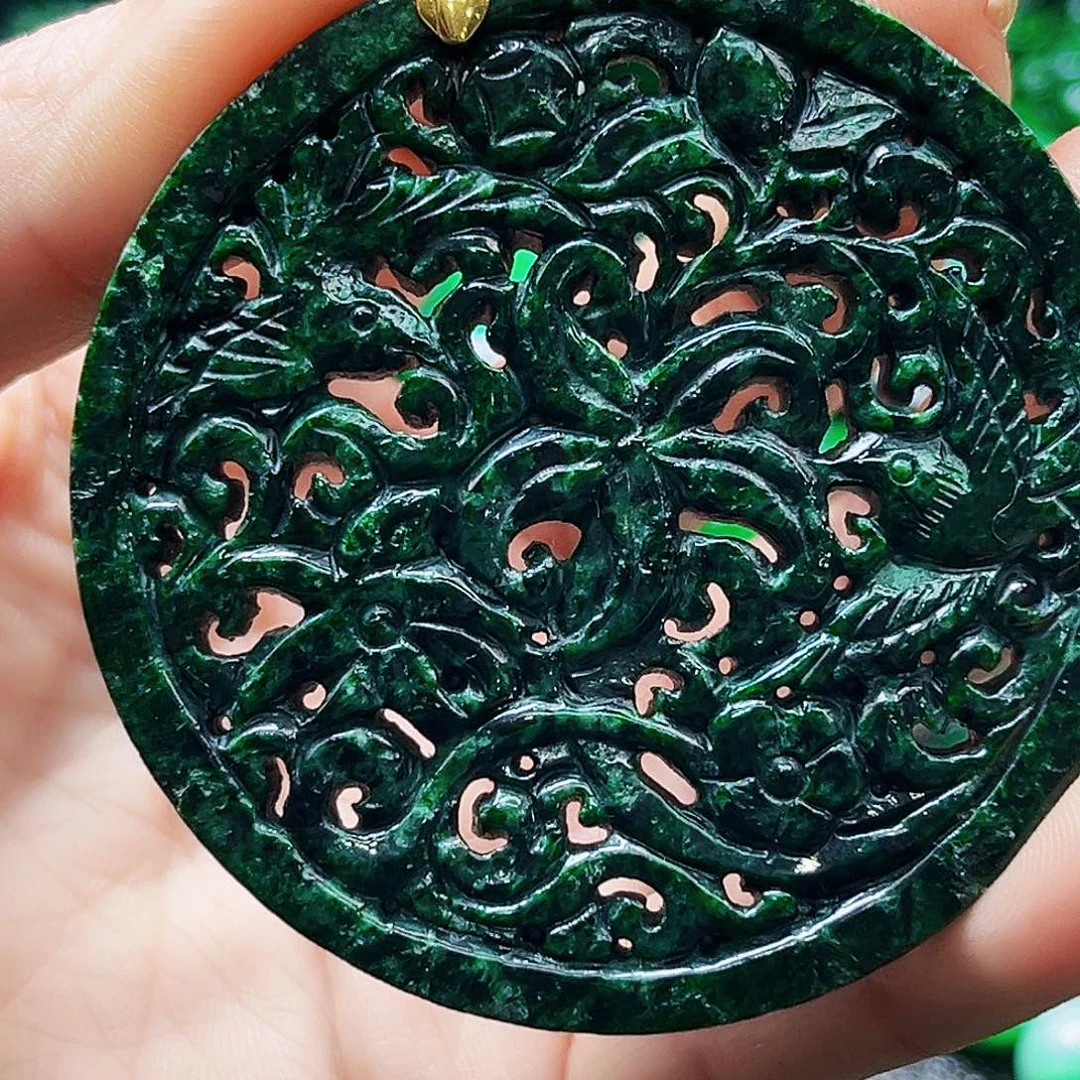 颈饰银S925镶嵌翡翠