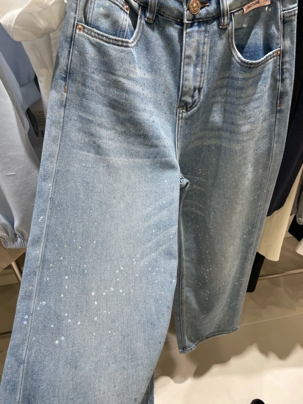 FW2025春季人鱼亮片欧货牛仔裤