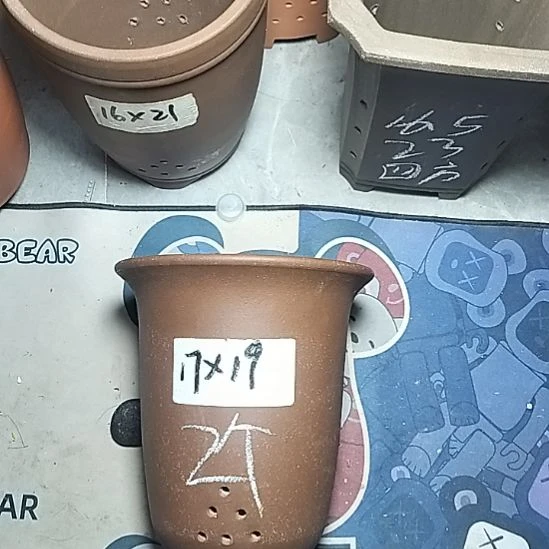 小金钟两个紫砂花盆