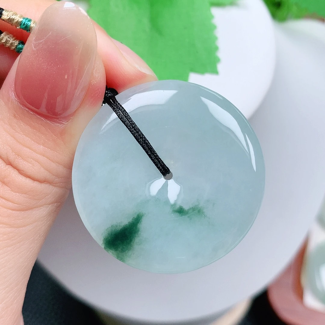 翡翠未镶嵌颈饰平安35.4-5.2