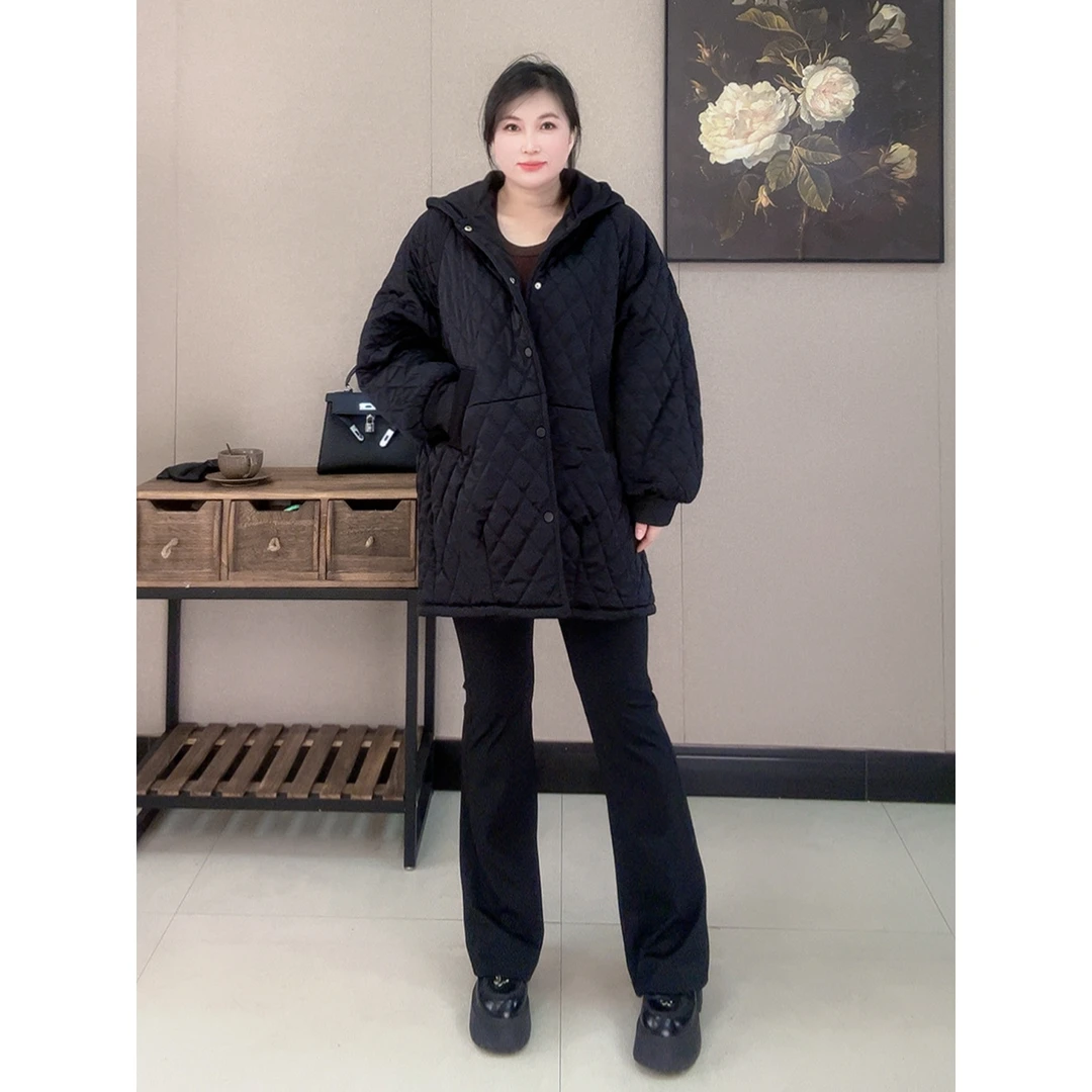 【2025秋冬新款】12秋冬棉服大码2605宽松显瘦时尚新款连帽百搭日常