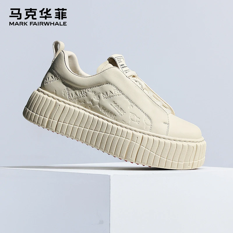 马克华菲板鞋爆款鞋子男款夏季厚底增高鞋男士休闲小白鞋百搭男鞋