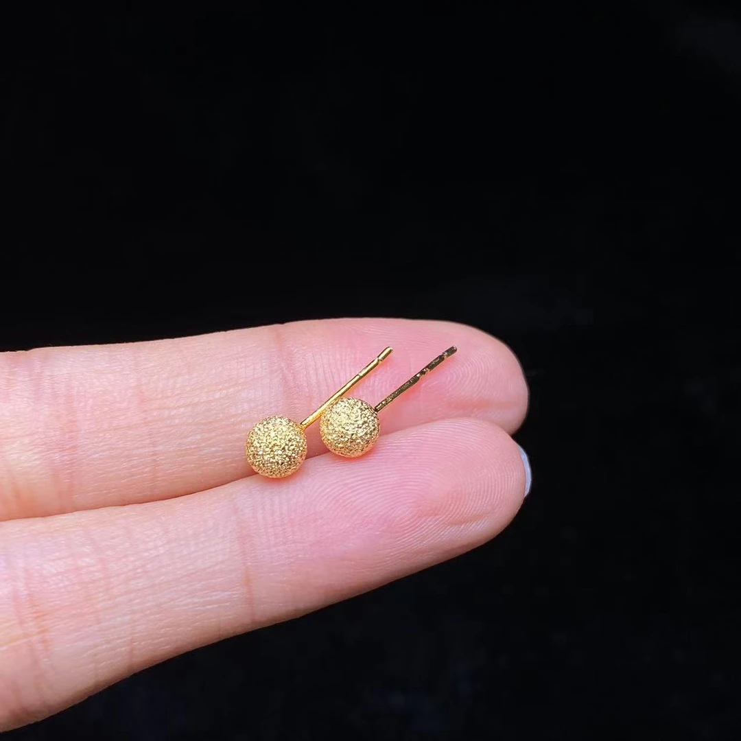 足银银制品 雪花圆珠足银耳饰- QY022