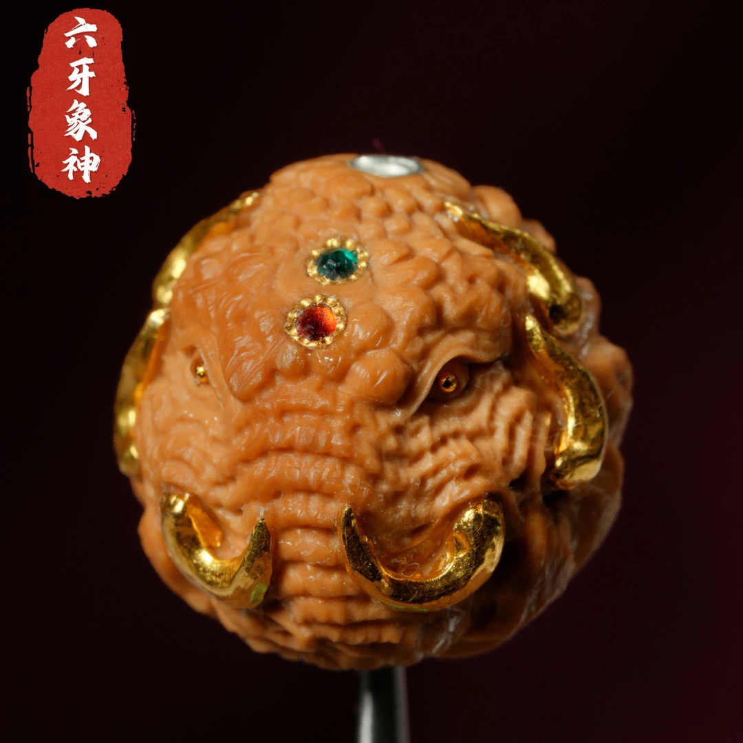 二佳出品『猴头雕刻』手修款镶嵌象神大黑天猴头单颗搭配