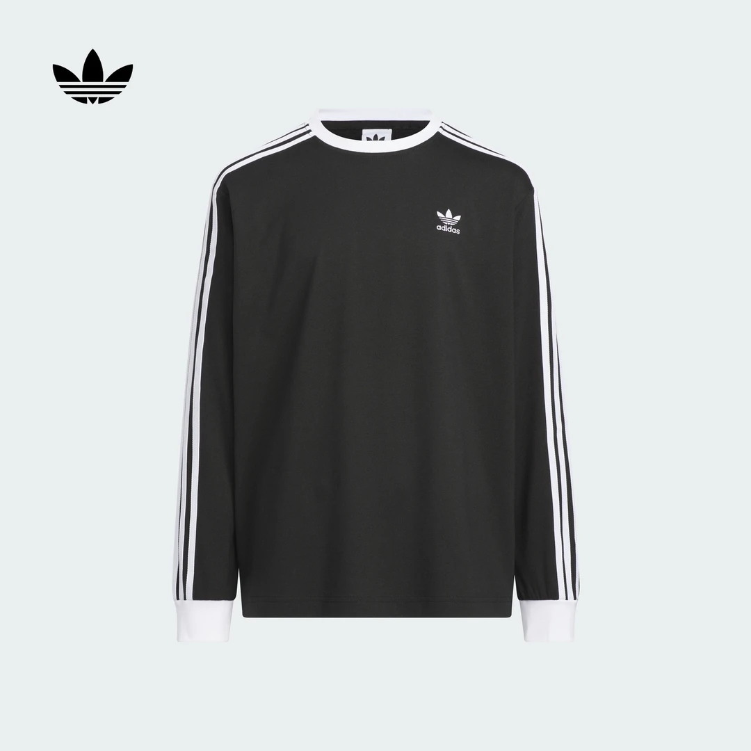 adidas阿迪达斯官方三叶草男大童双旦礼遇舒适圆领长袖T恤 HY2198