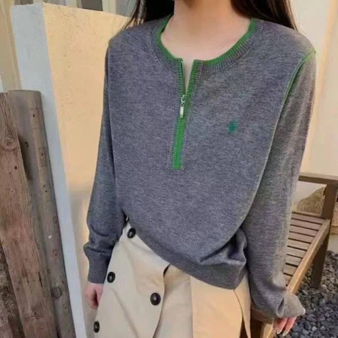 (美尚)春季新款半拉链毛衣
