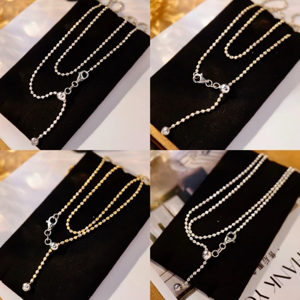 18K金钻工高配项链 百搭闪耀经典