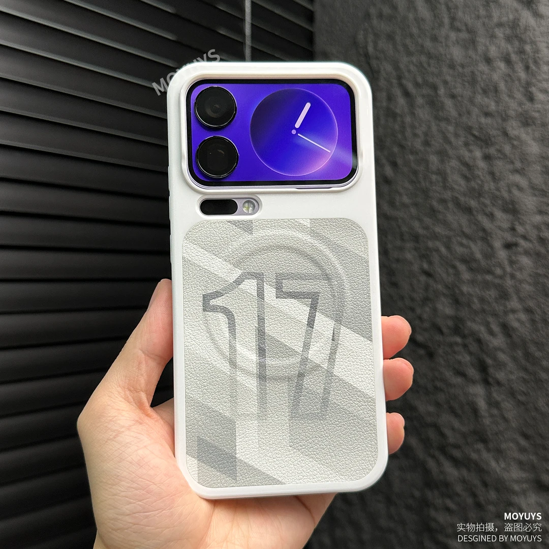 适用小米17promax手机壳大孔17pro素皮拼接秒变17磁吸磨砂硬壳por