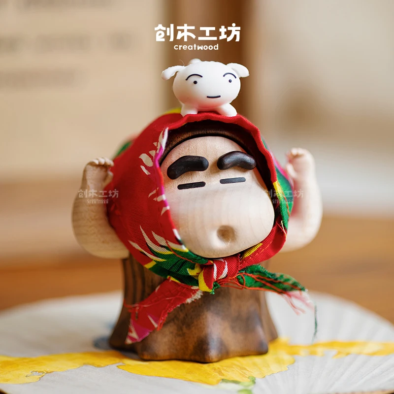 搞怪小新/创木工坊实木可爱卡通客厅玄关桌面摆件创意礼物送朋友