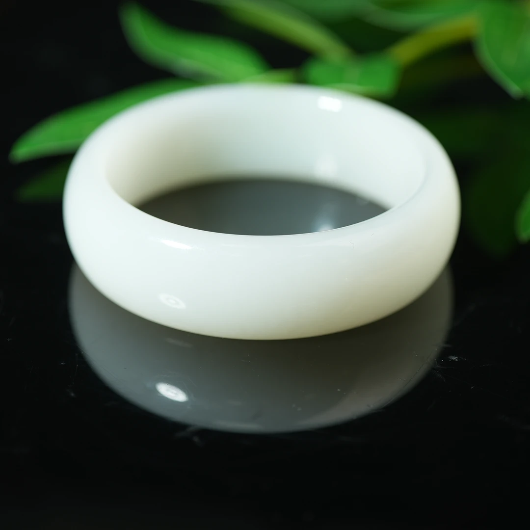 清代和田白玉轮胎镯【华豫之门】ZDW241219036