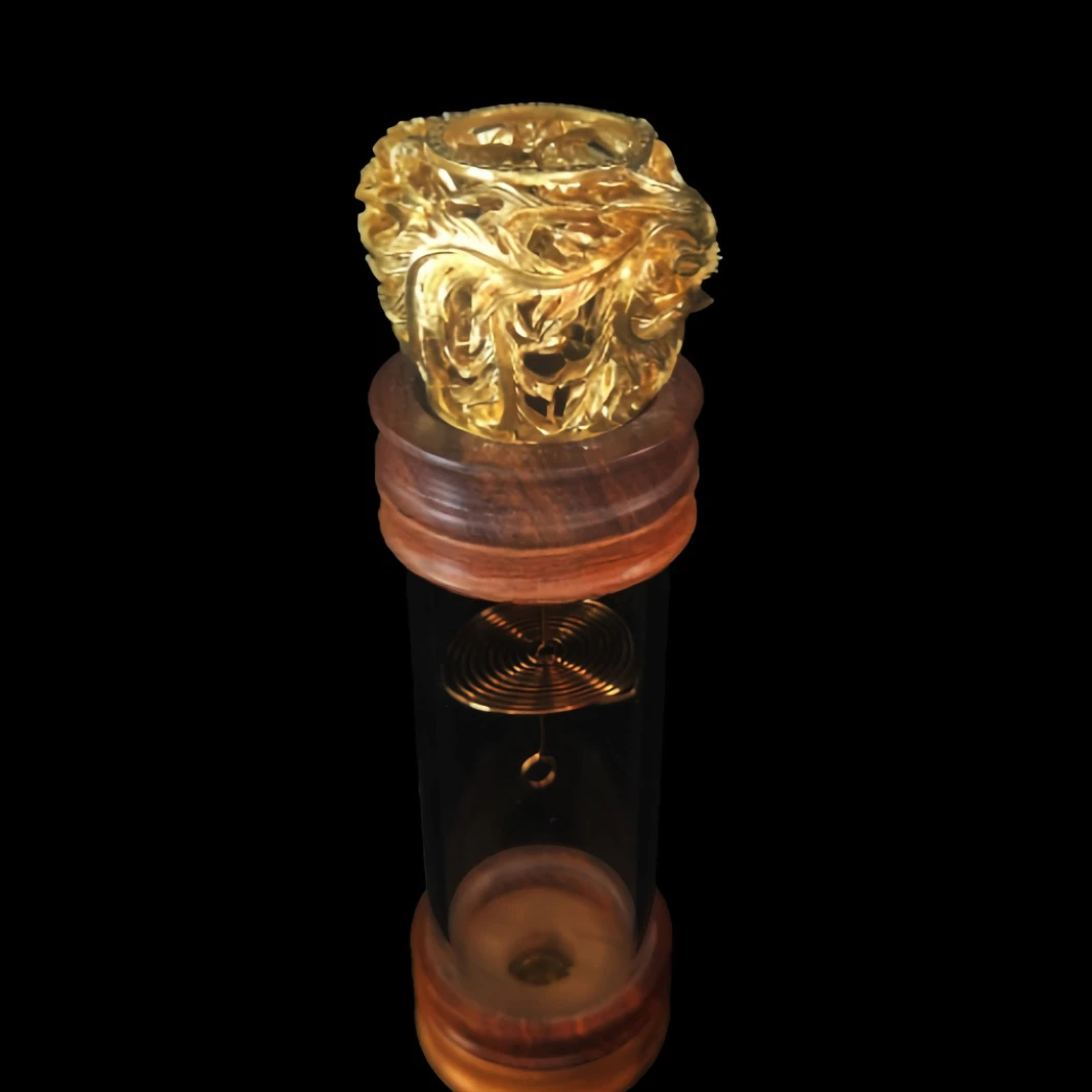 罐王•S155•凤凰牡丹•徐一舟草花梨铜蒙芯竹蛉罐磷铜簧35*146