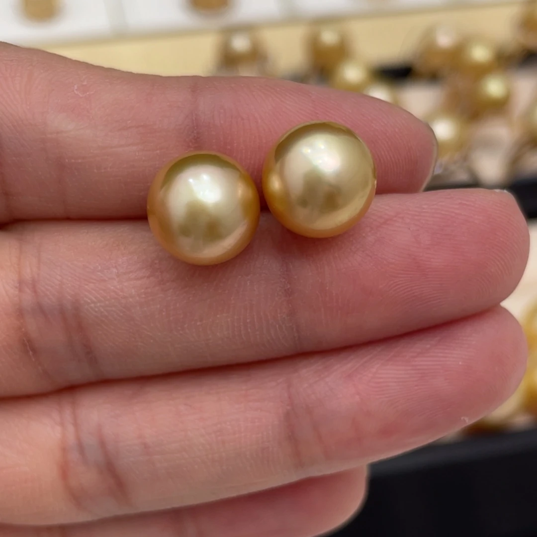 海水珍珠耳饰18K金镶嵌s****妹