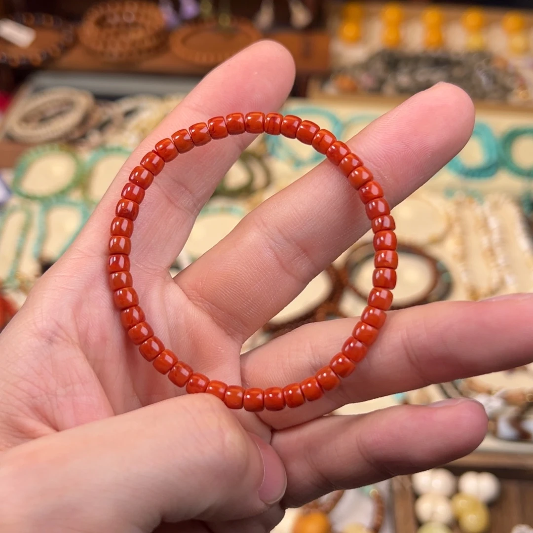 南红玛瑙未镶嵌手链直切火焰纹