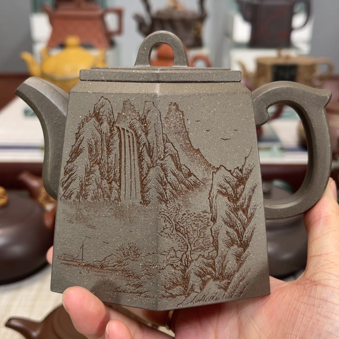 茶壶紫砂苹*人高货放漏