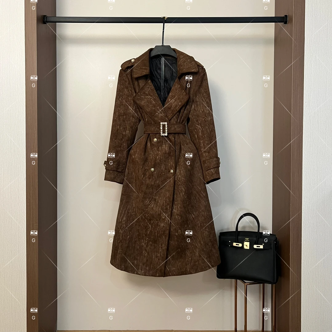 【楠楠】秋冬气质小香风时尚设计师中长款外套 QD-2024916