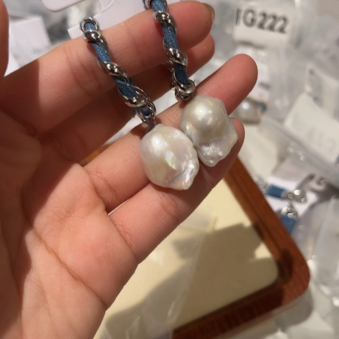 合金淡水珍珠耳饰