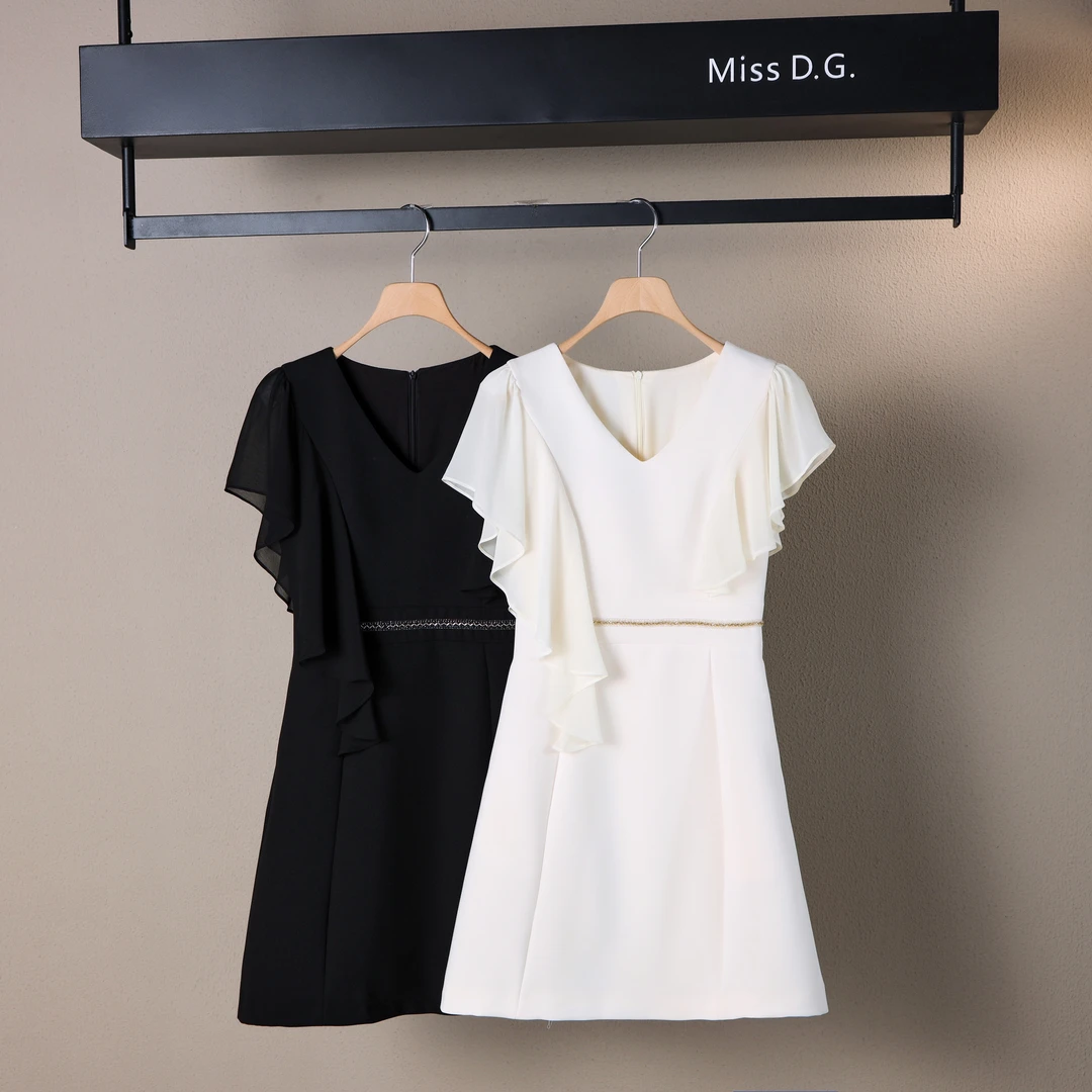 MissD.G.夏季薄款经典气质连衣裙优雅中长裙YAY3064