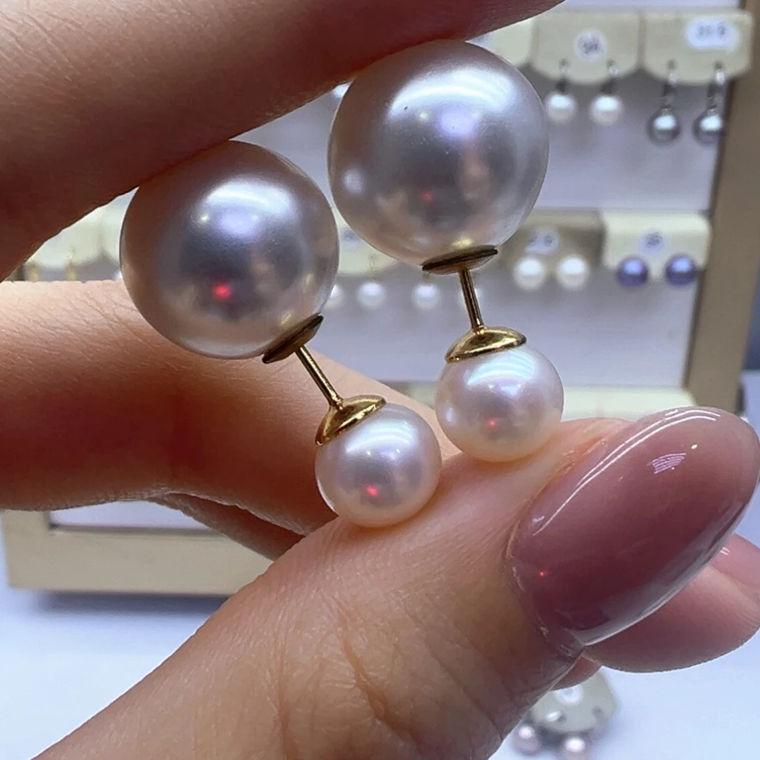 银S925镶嵌淡水珍珠耳饰