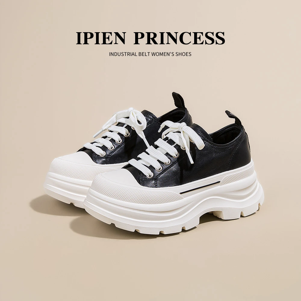 气质显瘦帆布运动鞋子2025秋季新款松糕底百搭休闲鞋厚底小白鞋女