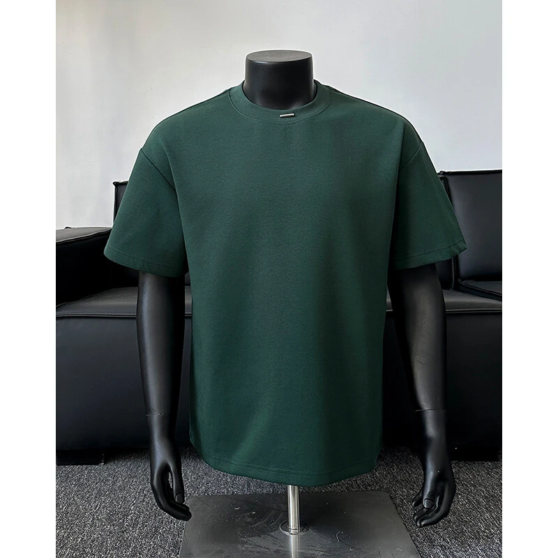 情侣穿搭【极简风钢标设计款】高级感短袖男T恤半袖五分袖小众设计