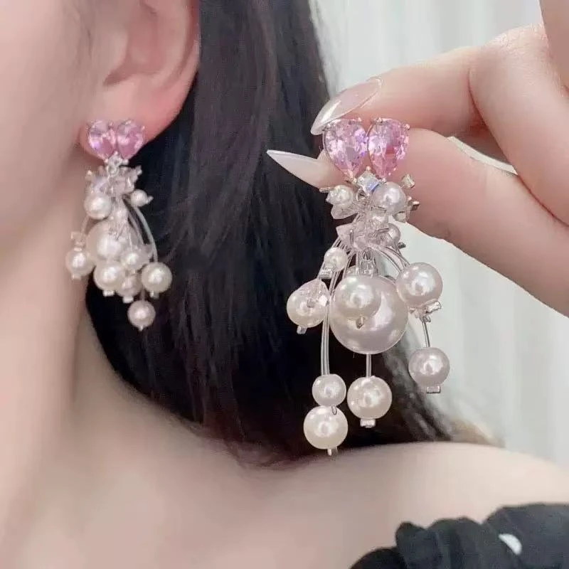 铜合金树脂耳饰 2246 热气球复古蝴蝶结优雅大气轻奢白色耳钉气质